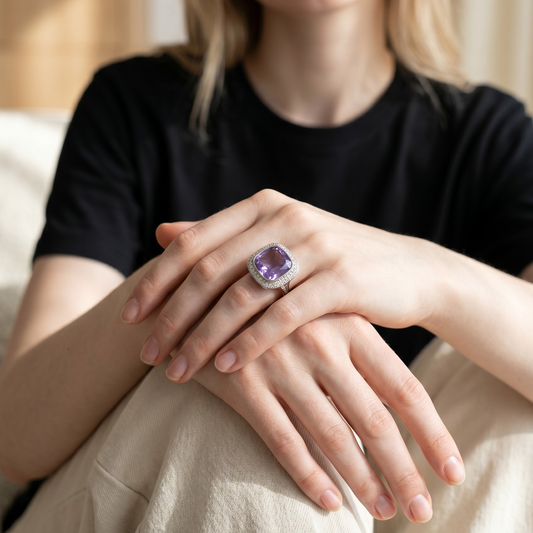 Anello Luxury Square, Argento s925