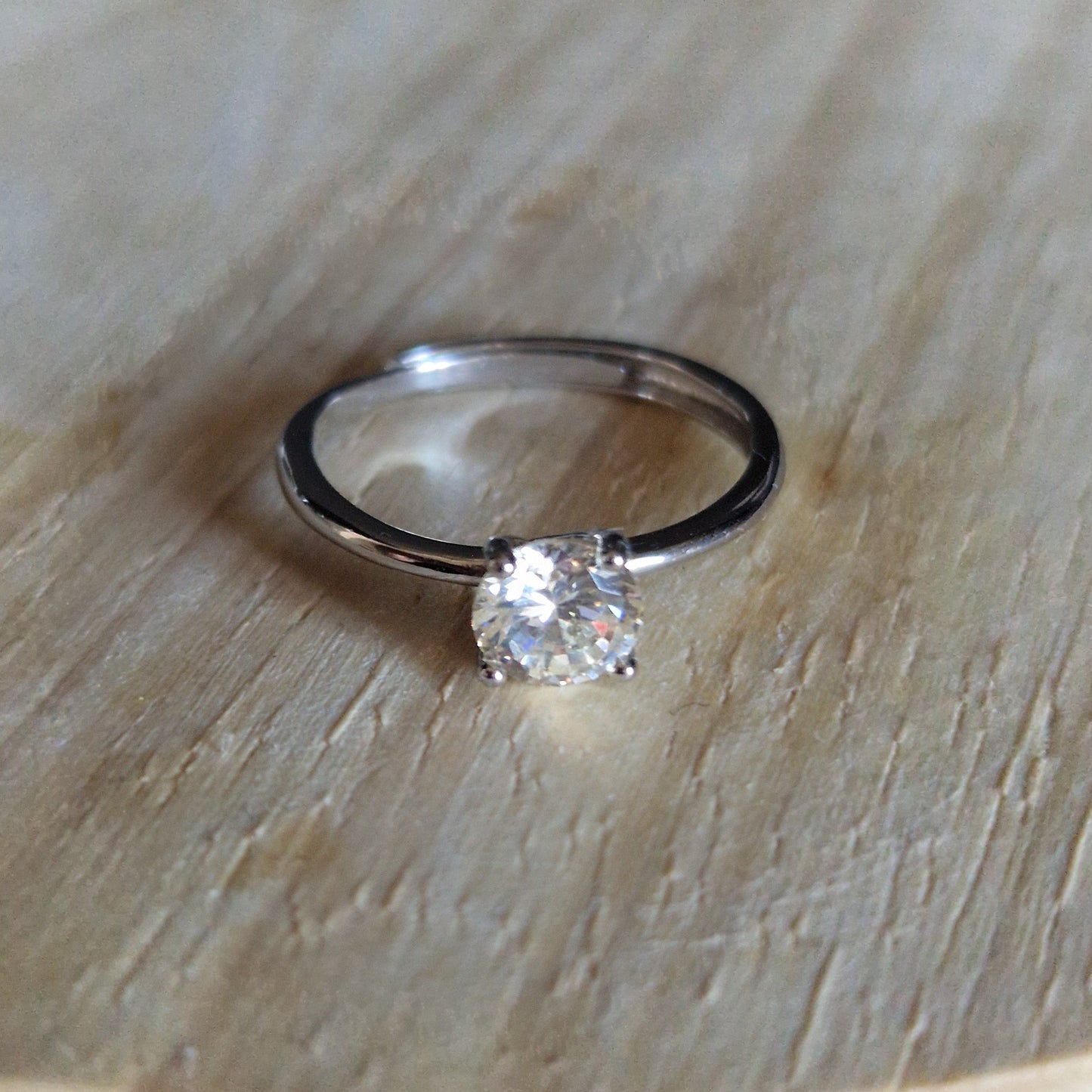 Anello Solitatio 6mm base SILVER Produzione Propria, in ARGENTO S925