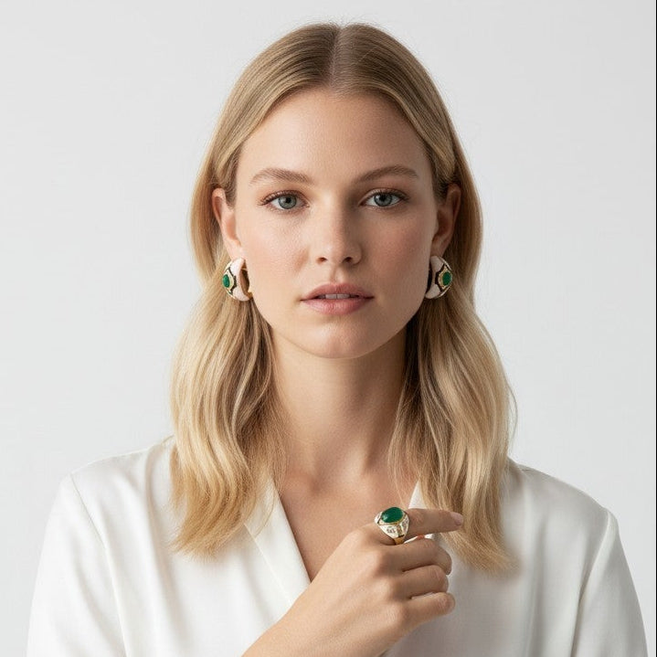 Contrarie Ring with Sea Shell and Starfish Sea Accessories, in STAINLESS steel