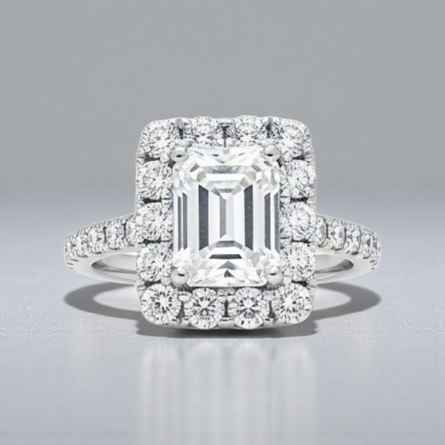 Anello Rettangolare Princess in MOISSANITE USA, in Argento S925