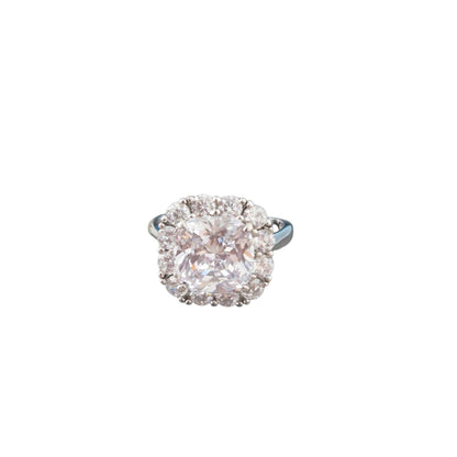 Square Pink Brilliance Ring, s925 Silver