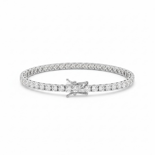 Bracciale Tennis in MOISSANITE, 3mm e 2mm, in Argento S925