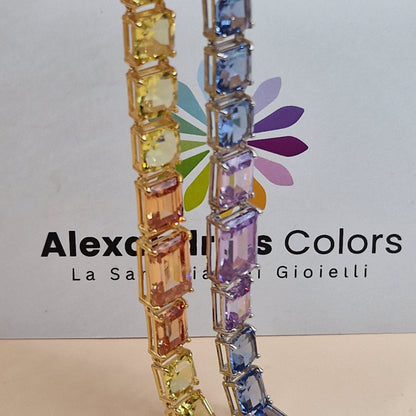 Bracciale Rettangoli Brillanti, Argento s925