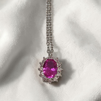 Collana con Ciondolo Kate Fucsia 5A, Argento s925 ESCLUSIVA