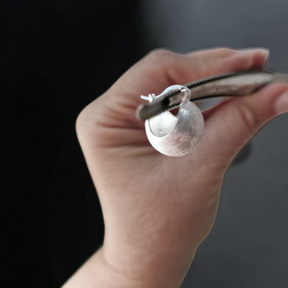 Satin Bell Earrings, in 925 Silver