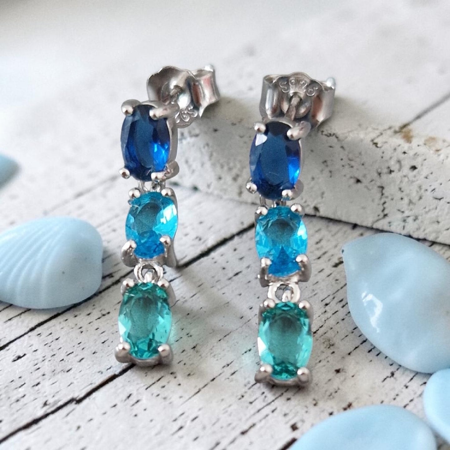Orecchini Pendenti 3 colori, in ARGENTO S925