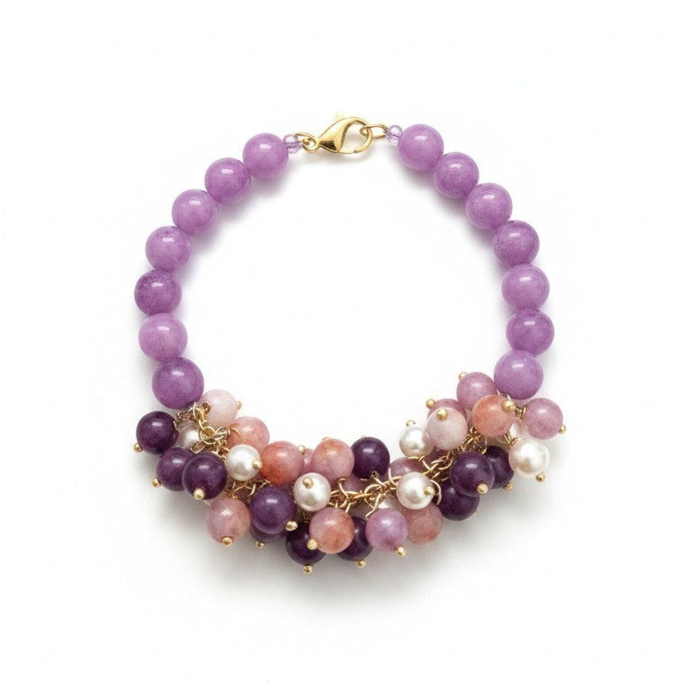 Bracciale Morbido a Grappolo, in Agata Viola