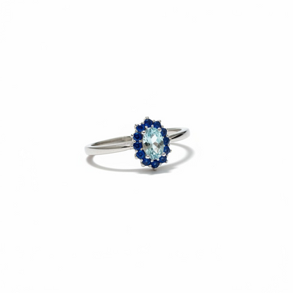 Anelli Micro kate Celeste e Blu Tanzanite, Argento S925