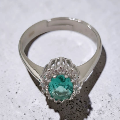 Anello Kate Paraiba, in ARGENTO S925 e zirconia 5A