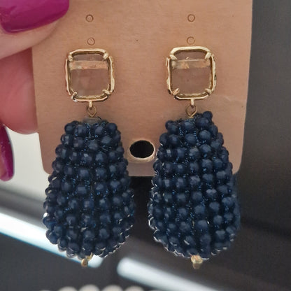 Orecchini Blu Notte con cristalli brillanti