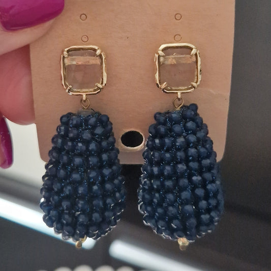 Orecchini Blu Notte con cristalli brillanti