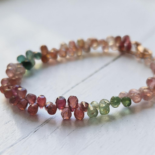 Bracciale Goccine di Tormalina, Artigianato puro, Argento s925