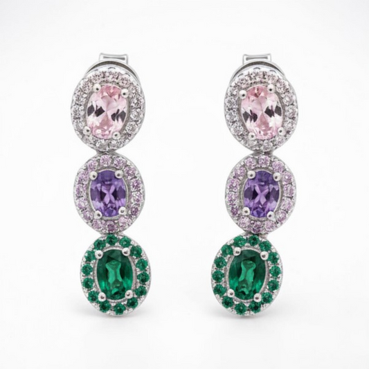 Orecchini Trilogy stile Kate Pastello, Argento s925