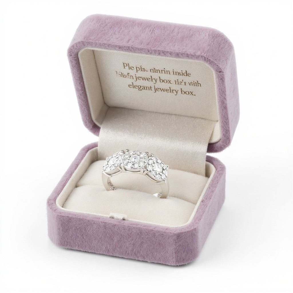 Anello Trilogy Fiore in MOISSANITE certificata, in Argento S925