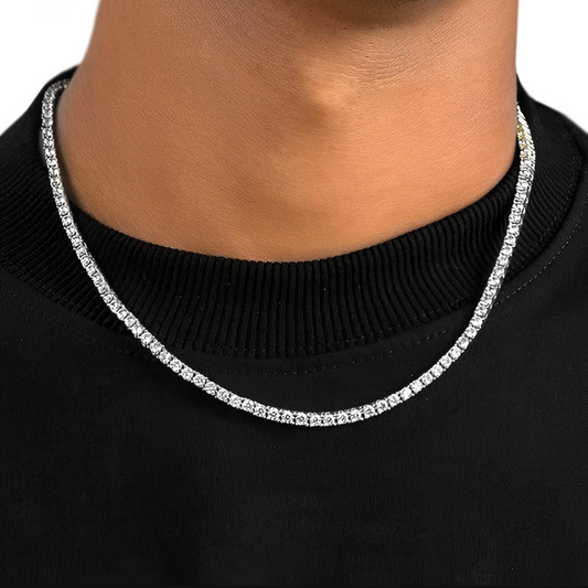 Collane Tennis Rodio UOMO 2,5mm, in Argento 925 e Zirconi