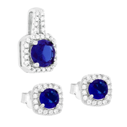 Elisabeth Set in 925 Silver and Lilac Zirconia