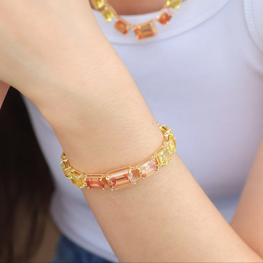 Bracciale Rettangoli Brillanti, Argento s925