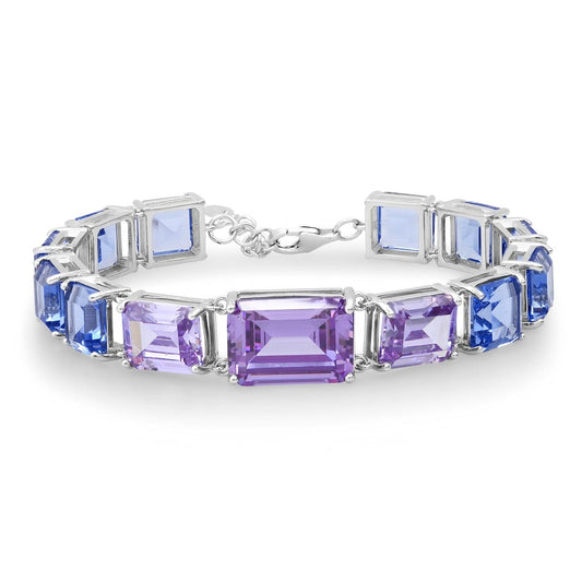 Bracciale Rettangoli Brillanti, Argento s925