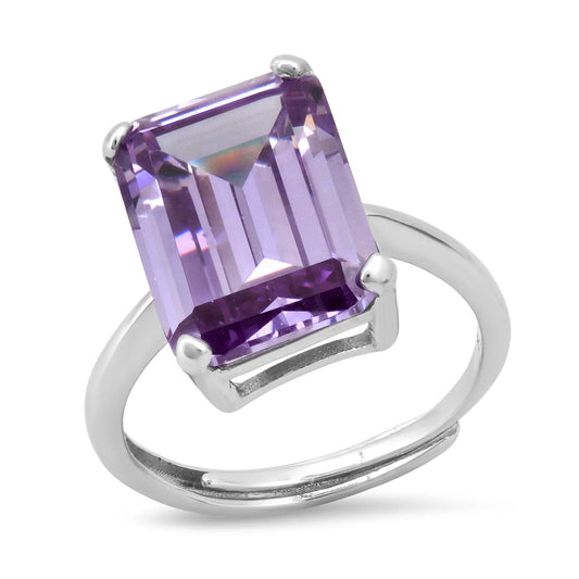 Anello Rettangolo Color base silver, in Argento 925