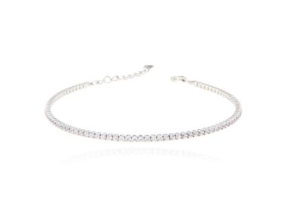 Mini Bracciali Tennis 1mm, Base Silver, Argento s925