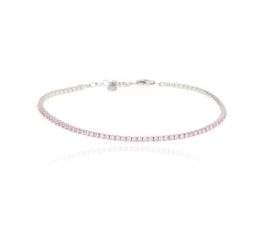 Mini Bracciali Tennis 1mm, Base Silver, Argento s925