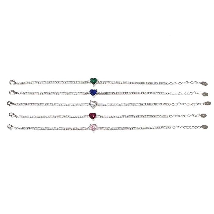 Set Collana e Bracciale Tennis con Cuore in Argento 925 con Zirconi - Eleganza e Delicatezza (Copy)