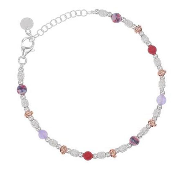 Bracciale con Pietre Colorate e Grani in Argento Sterling 925: Eleganza e Vivacità