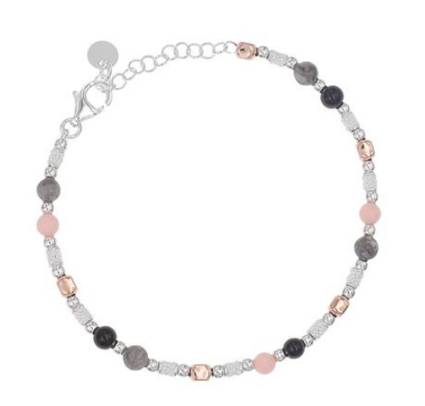 Bracciale con Pietre Colorate e Grani in Argento Sterling 925: Eleganza e Vivacità