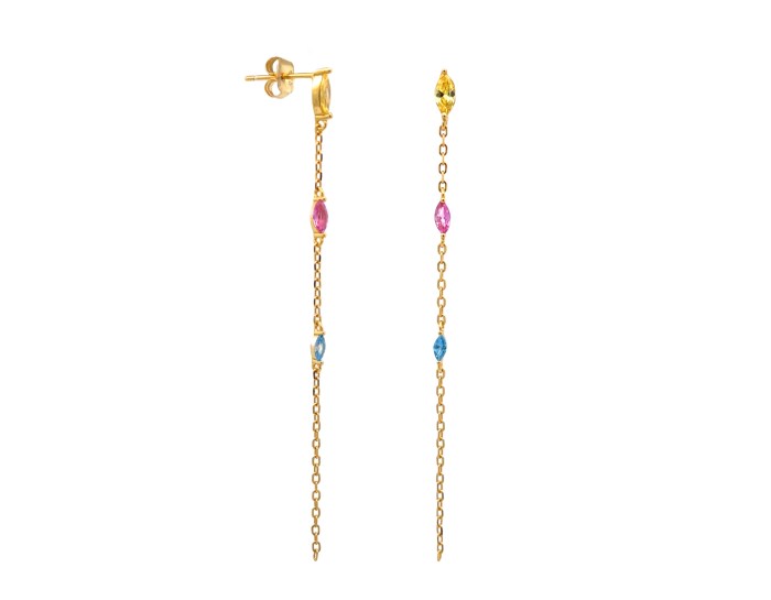 S925 Silver Drop Earrings with Light Point