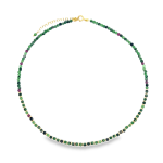 Collana in Zoisite 3mm, Argento 925 e Oro